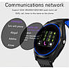 Розумний годинник Smart Smart Watch V9 чорний з синім двостороннім ремінцем) Оригінал, фото 4