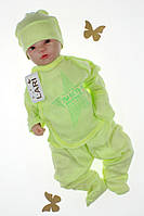 Комплект на виписку новонароджених із сорочечкою, штаниками та шапочкою, Карапуз