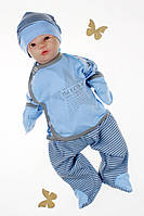 Комплект на виписку новонароджених із сорочечкою, штанниками та шапочкою, Звітрозад