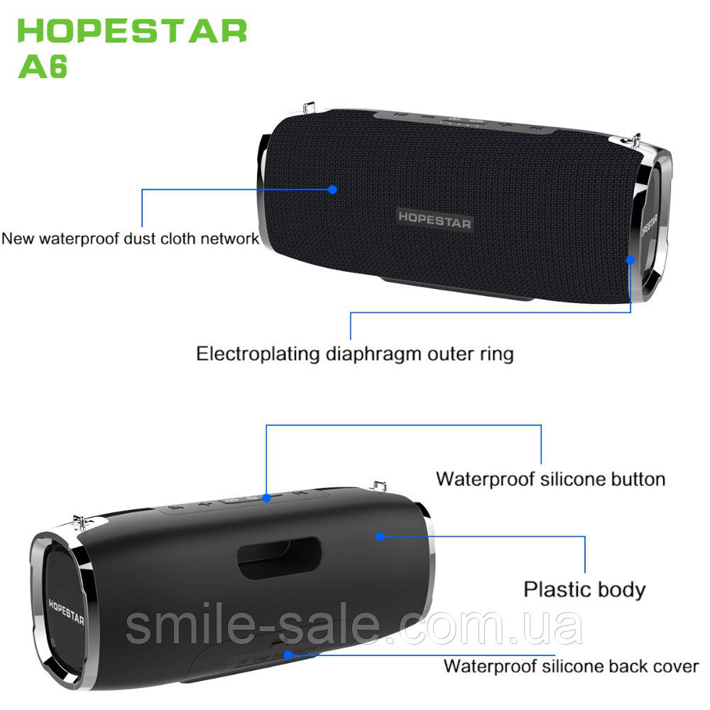 Портативная колонка Hopestar A6 35W! Мега звук! Оригинал! - фото 9 - id-p699259132