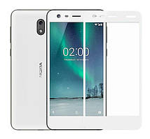 Захисне скло для Nokia 2 біле повнорозмірне