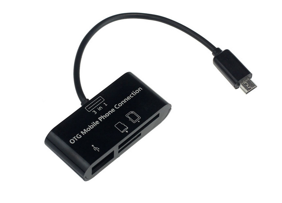 Картрідер Micro USB OTG кабель SDHC TF USB для смартфонів SKU0000088