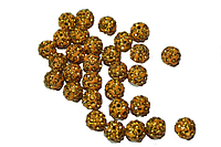 Кульки для браслетів Шамбала зі стразами 10мм:Жовтий