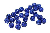 Кульки для браслетів Шамбала зі стразами 10мм:Синій