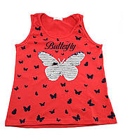 Детская футболка Турция 9, 15 лет для девочки летняя красная (ФД51)