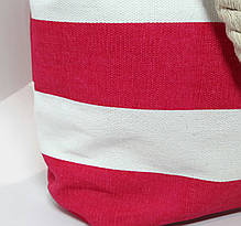 Пляжна сумка текстильна річна рожева смуга опт, фото 2