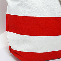Пляжна сумка текстильна літня червона смуга опт, фото 2