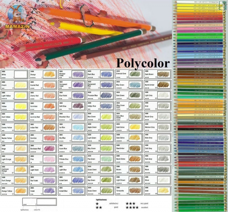 Олівець художній кольоровий "KIN" Polycolor 3800-69 світло-сірий 102840