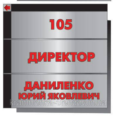 Табличка на двері "Замістювач директора з навчальної роботи"