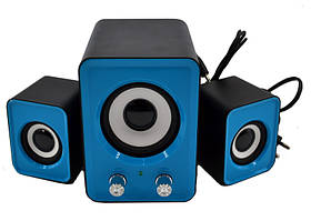 Колонки для ПК комп'ютерні колонки MHZ 2.1 Mini IS-12 Blue