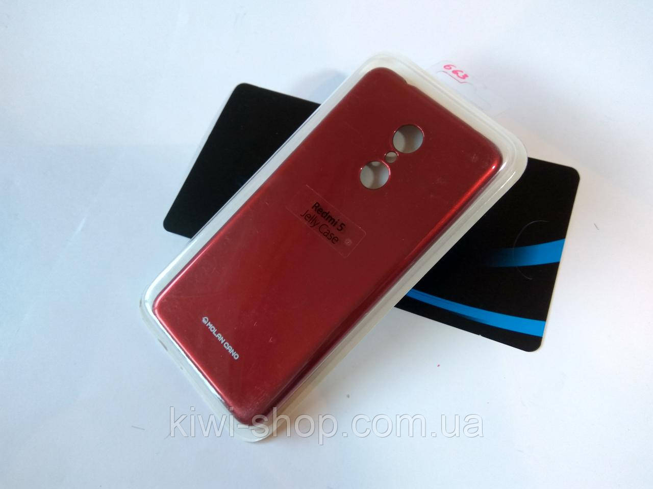 Оригінальний червоний чохол бампер "Jelly case" для Xiaomi redmi 5 — матовий tpu