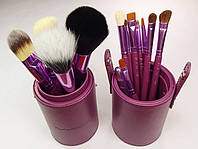 Набор из 12 кистей MAC в тубусе Фиолетовые Качество Кисти для макияжа глаз, губ , лица