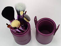 Набір з 12 пензлів MAC у тубусі Фіолетові якості Пензлі для макіяжу очей, губ, обличчя, фото 6