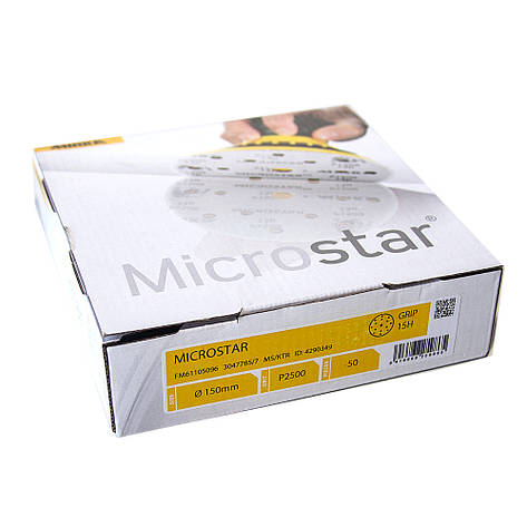 Круг шліфувальний на плівковій основі 150 мм Mirka Microstar P1000, фото 3