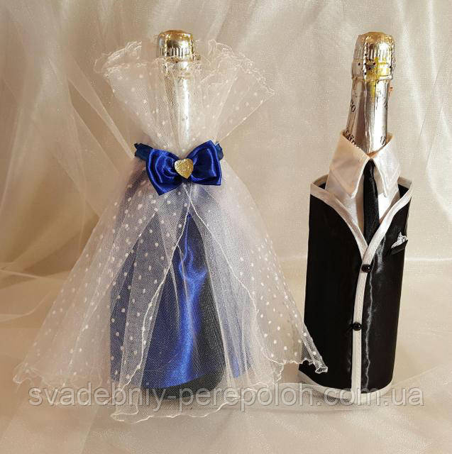 Украшение шампанского на свадьбу "Невеста и жених" 3 - фото 1 - id-p699645593