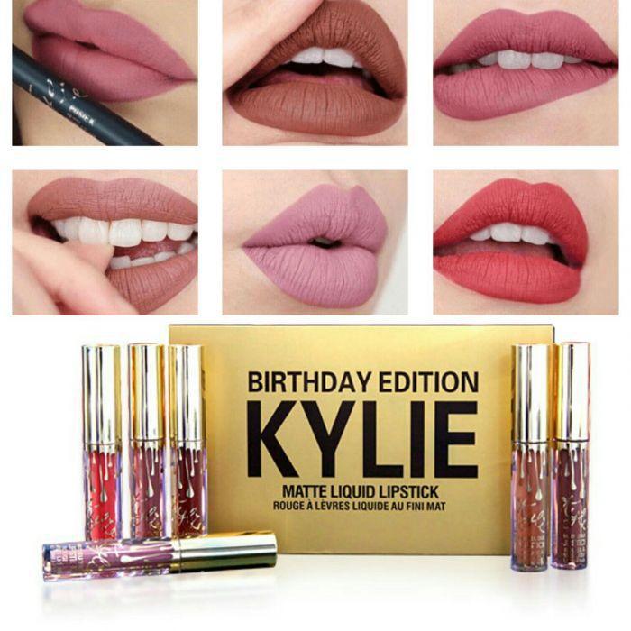 Матова рідка помада Matte Liquid Lipstick Kylie Birthday Edition набір 6 кольорів, фото 1