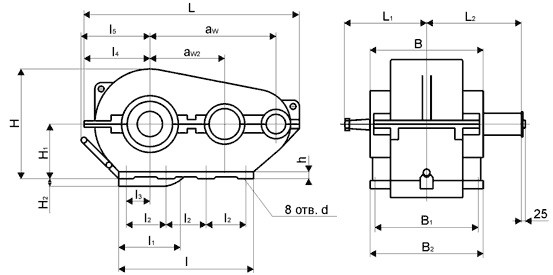 Редуктор РМ - чертеж  Редуктор РМ купить