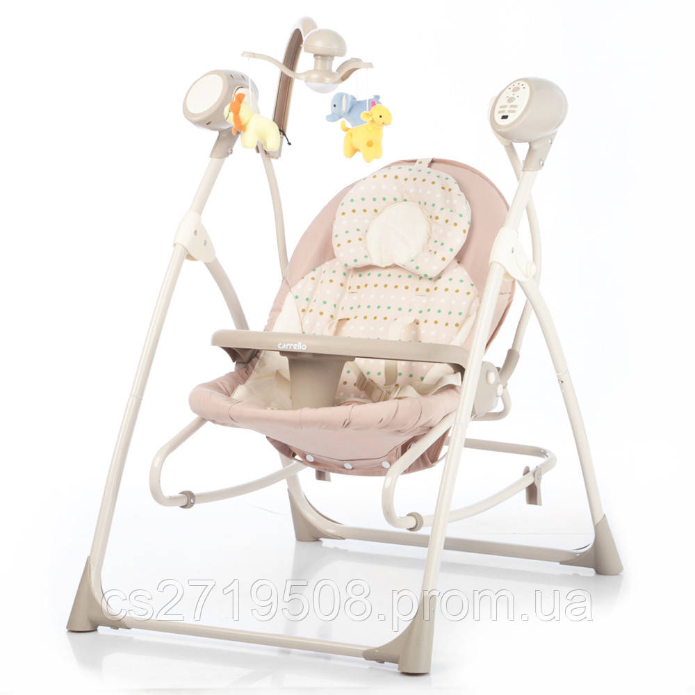 Колиска-гойдалка CARRELLO Nanny 3в1 CRL-0005 (Квіта в наявності) Beige Dot