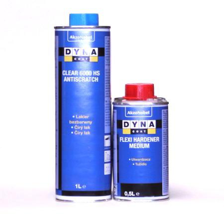 Лак DYNА Clear 6000 HS Antiscratch 1 л + затверджувач Flexi Medium 0,5 л (Комплект), фото 1