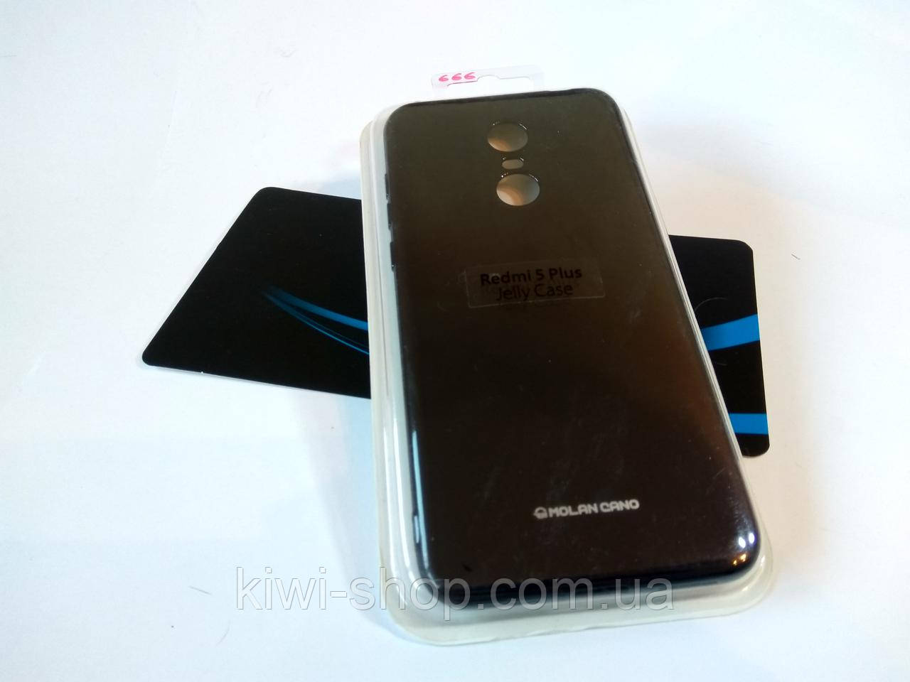 Оригінальний чохол бампер "Jelly case" для Xiaomi redmi 5 Plus — чорний матовий tpu