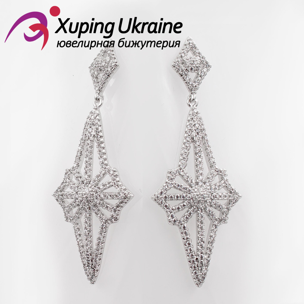 Сережки Xuping гвоздики Xuping родиум 5 см 824327