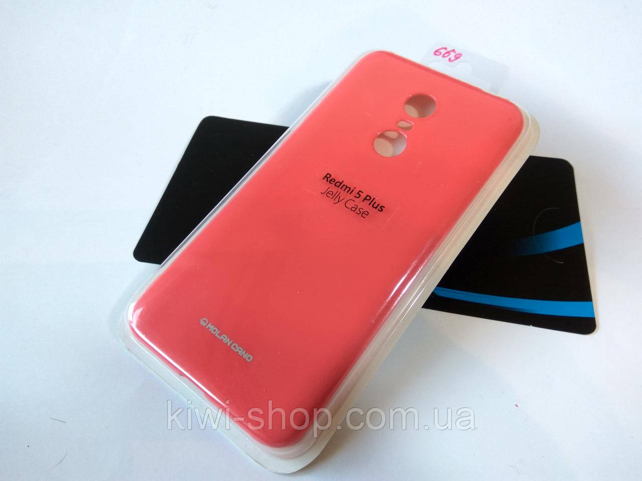Оригінальний рожевий чохол бампер "Jelly case" для Xiaomi redmi 5 Plus-матовий tpu