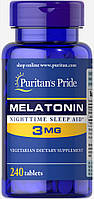 Мелатонін, Melatonin, Puritan's Pride, 3 мг, 240 таблеток