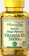 Витамин Д3, Vitamin D3 5000 IU, Puritan's Pride, 200 капсул, Puritan's Pride, 200капсул