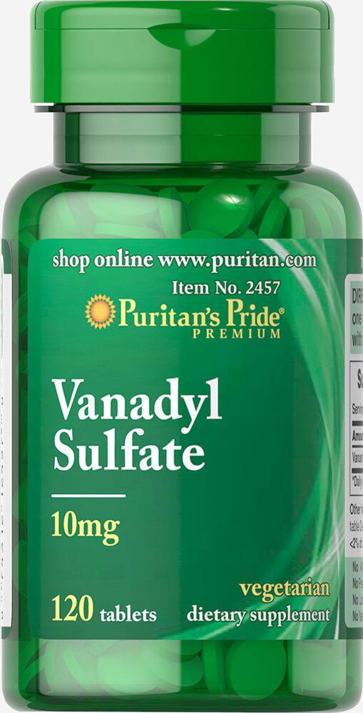 Ванадій сульфат, Vanadyl Sulfate 10 mg, Puritan's Pride, 120 таблеток