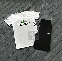 Мужской летний комплект футболка и шорты Лакост (Lacoste), футболки и шорты Турейкий трикотаж, S