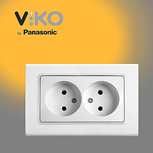 Розетка подвійна VIKO Linnera Біла