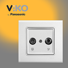 Розетка ТВ + SAT прохідна 11DB VIKO Linnera Біла