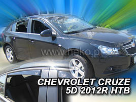 Дефлектори вікон (вітровики) Chevrolet CRUZE HBK 5D (вставні, 4 шт.) (HEKO)