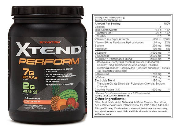 BCAA Scivation Xtend Perform 700 г ( 44 порц ), фото 3