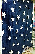 Плед з флису Великі зірки на синьому (160х210), фото 3