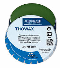 Фрезерний віск THOWAX 70г, зелений, прозорий, Yeti Dental (Німеччина)