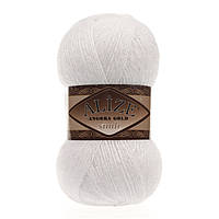 Пряжа для ручного вязания Alize ANGORA GOLD SİMLİ (Ализе ангора голд симли) 55 белый
