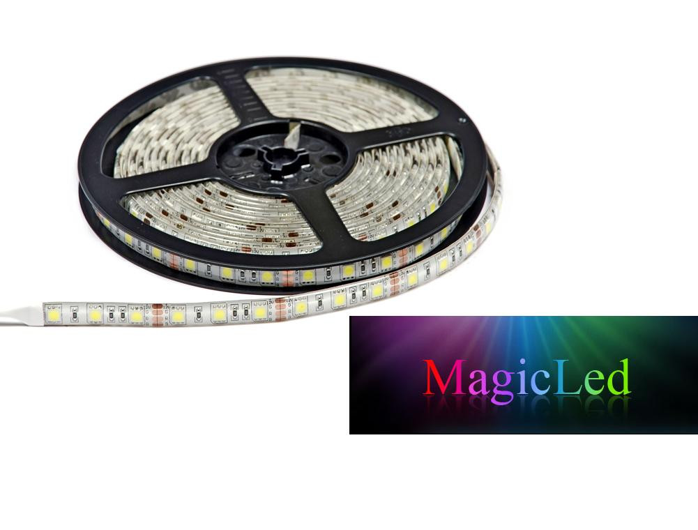 Светодиодная лента MOTOKO чип Epistar 5050 RGB 60 LED/m 14,4W/m в силиконе - фото 1 - id-p53866695