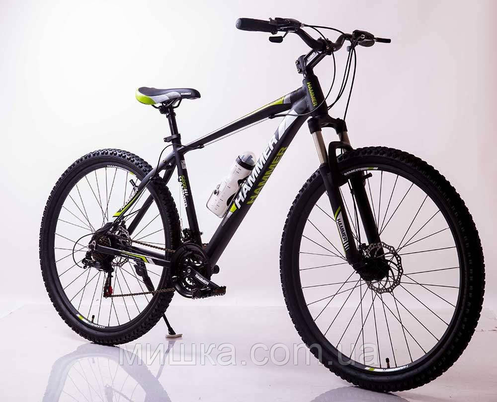 Стильний спортивний алюмінієвий велосипед S200 колеса 27.5*2,25, рама 19'' Чорно-зелений