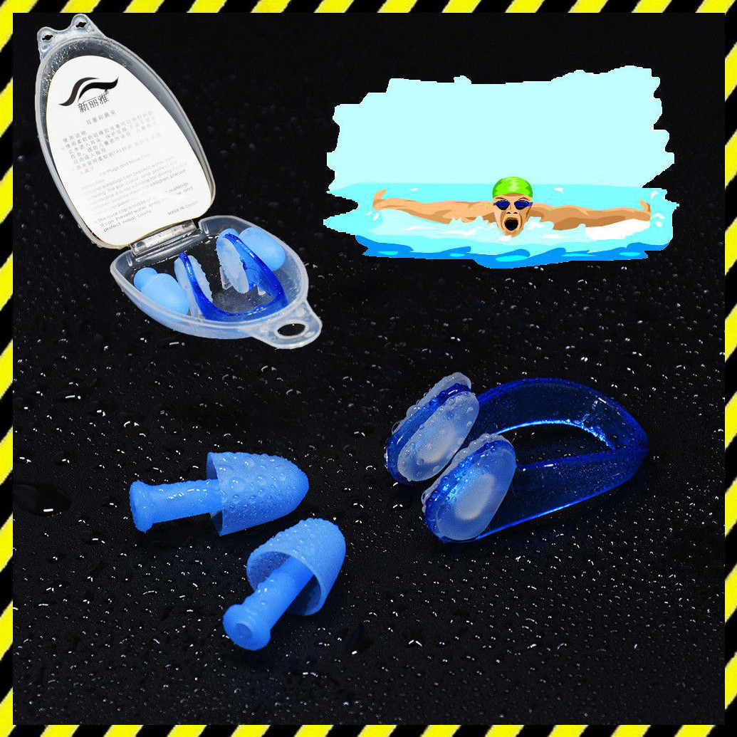 Беруші для плавання Silenta Razor з кліпсою, blue (надм'які)