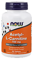 Жиросжигатель NOW Foods Acetyl-L-Carnitine 750mg 90tab