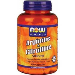 Аргинин NOW Foods Arginine and Citrulline 500/250mg 120caps