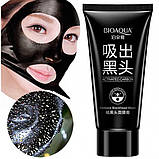 Оригінал 100% Чорна маска-плівка з бамбуковим вугіллям BIOAQUA Blackhead Removal Bamboo Charcoal Black Mask, фото 3