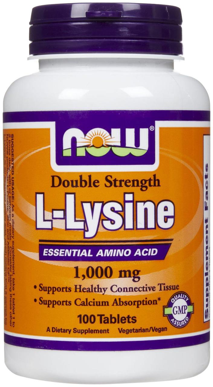 Амінокислоти NOW Foods L-Lysine 1000mg 100tab