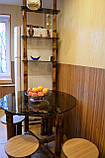 Обідній столик, табурети, пілочка зі скла та бамбука, фото 2
