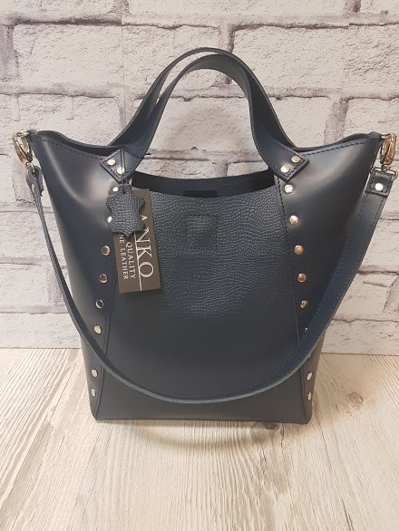 Сумка жіноча "ХОЛЛІ" натуральна шкіра,синя, фото 1