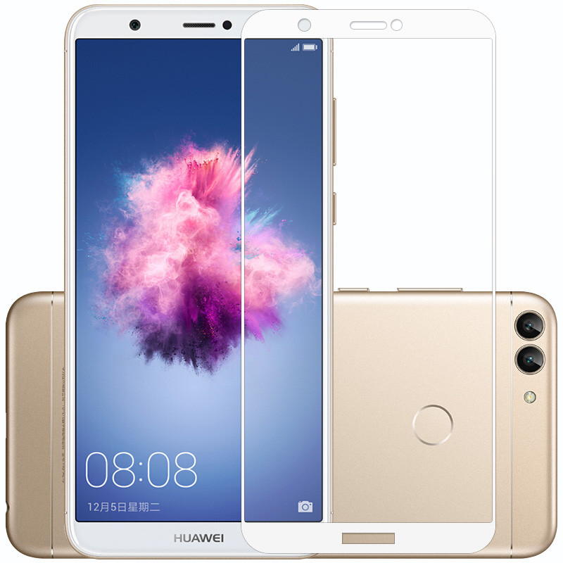 Захисне скло на huawei p smart біле повнорозмірне