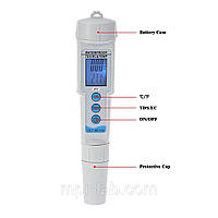 Комбинированный влагозащищённый EC/TDS/Temp метр TDS/EC-616 с термометром, сменным электродом, АТС