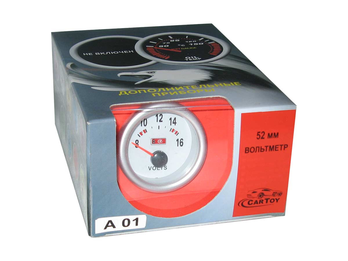 Вольтметр стрілковий 7701 (А 01) LED d52 мм