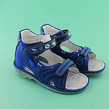 Сині ортопедичні босоніжки на хлопчиків ТМ Тому.М розмір 21 - 13,5 см